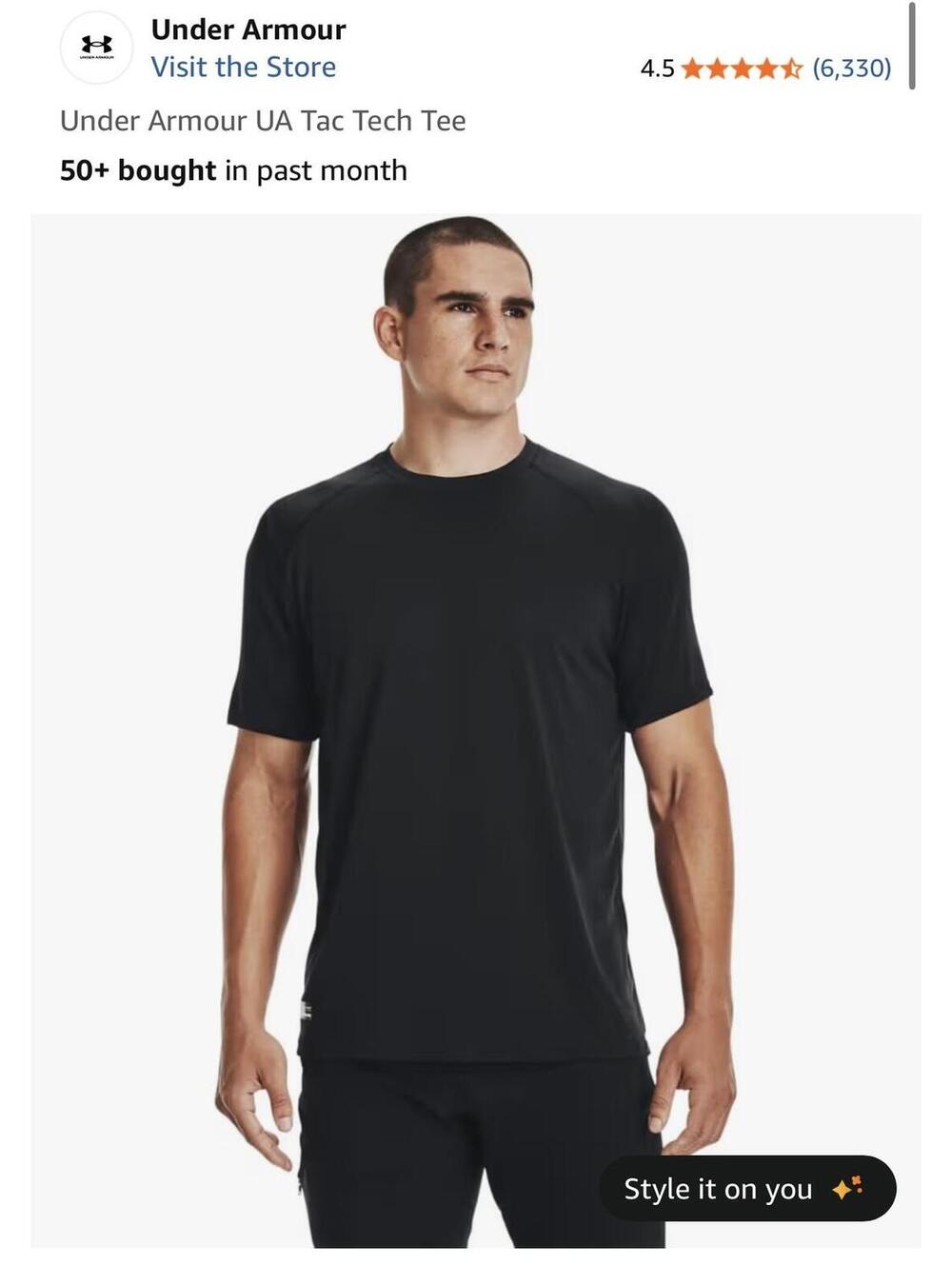 Under Armour UA Tac Tech Tee Black Size 2XL